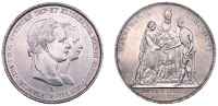 Austria, Franz Joseph I, 2 Gulden, 1854a, Wedding of Franz and Sisi, Vienna (Dav. 19; KM M3). Cleaned, otherwise...