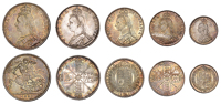 Victoria, partial ‘Currency Set’, 1887, comprising Crown to Shilling (S 3921-25) [5]. Prettily toned, extremely...