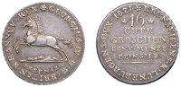 Germany, Brunswick-Luneburg-Calenberg-Hannover, George IV, 16 Groschen, 1821, Clausthal (Jaeger 23; KM -). Prettily...