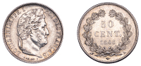France, Louis Philippe I, 50 Centimes, 1846a, Paris (Gad. 410; KM 768.1). Lustrous, good extremely fine	 £60-£80