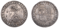 Elizabeth I (1558-1603), Milled coinage, Pattern Shilling, in silver, by E. Mestrelle, mm. mullet, elizabeth d g ang...