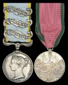 A Charge of the Light Brigade pair awarded to Private G. Badger, 13th Light Dragoons, who was wounded in the Charge...