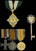 A Great War ‘Western Front’ M.C. group of three awarded to Lieutenant K. Gatey, Devonshire Regiment, later...