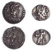 Constantine III (407-411), Siliqua, Lugdunum, 408-11, pearl-diademed, draped and cuirassed bust right, rev. Roma,...