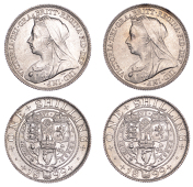 Victoria, Shillings (2), both 1899 (ESC 3164; S 3940A) [2]. Both lustrous, good extremely fine	 £100-£120
