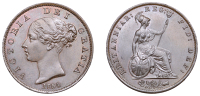 Victoria (1837-1901), Halfpenny, 1854 (BMC 1542; S 3948). A pleasing example with an even brown patina, good...