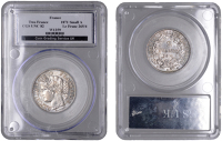 France, Third Republic, 2 Francs, 1871a, Paris (Gad. 529; KM 816.1). Lustrous, extremely fine [Graded by CGS as UNC...
