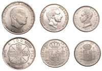 Spain, Alfonso XIII, 2 Pesetas, 1905smv, Madrid (Cal. 88; KM 725); Francisco Franco, 100 Pesetas, 1966 (66), Madrid...