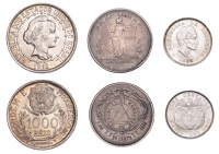 Miscellaneous, BRAZIL, Republic, 1000 Réis, Rio de Janeiro (KM 510); COLOMBIA, Republic, 10 Centavos, 1938, Heaton...