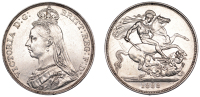 Victoria (1837-1901), Crown, 1888, wide date (ESC 2588; S 3921). Cleaned, otherwise good very fine, scarce	 £100-£120