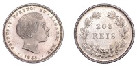 Portugal, Pedro V, 200 Réis, 1855, Lisbon (Gomes 03.02; KM 491). Prettily toned, good extremely fine	 £50-£70