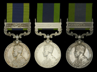 India General Service 1908-35, 1 clasp, Waziristan 1921-24 (3) (4183838 Fsr. T. J. Brown. R.W. Fus.; 4183587 Fsr. A....