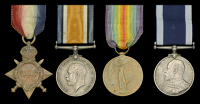 Four: Petty Officer 1st Class A. Sparks, Royal Navy and H.M. Coast Guard

1914-15 Star (117124. A. Sparks. P.O.,...