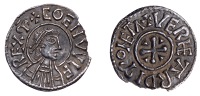 Kings of Mercia, Coenwulf (796-821), Penny, Canterbury, Werheard, Group IIA, Cross-and-wedges type, coenvvlf rexm...
