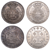 Portugal, João VI, 400 Reis (2), both 1819, Lisbon (Gomes 12.02; KM 358) [2]. One toned, better than very fine; the...