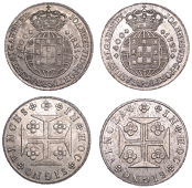Portugal, João VI, 400 Reis (2), both 1821, Lisbon (Gomes 12.07; KM 358) [2]. Both lustrous, extremely fine	...
