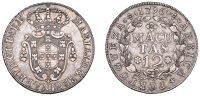 Angola, Maria I, 12 Macutas, 1796, Lisbon (Gomes 09.02; KM 37). Toned, very fine, scarce	 £100-£120