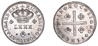Portugal, João V, Tostão or 80 Reis, c. 1706-50, Lisbon (Gomes 61.01; KM 177). Lightly cleaned, otherwise...