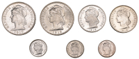 Portugal, First Republic, Escudo (2), both 1915, 50 Centavos (2), both 1916, 10 Centavos (3), all 1915, Lisbon...