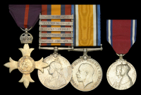 The unique Great War O.B.E. group of four awarded to Captain R. H. Struben, who raised and commanded Struben’s...