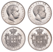 Portugal, Carlos I, 1000 Reis (2), both 1899, Lisbon (Gomes 13.01; KM 540) [2]. Both extremely fine	 £80-£100