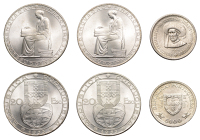 Portugal, Second Republic, 20 Escudos (2), both 1953, Financial Renewal, 5 Escudos, 1960, Infante Henrique...