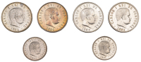 Portugal, Carlos I, 500 Reis (4), 1891, 1892, 1896 (2), 200 Reis, both 1891, Lisbon (Gomes 08.01, 11.01, 11.03,...