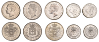 Portugal, Luis I, 500 Reis, 1888, Lisbon (Gomes 12.20; KM 509); Manuel II, 500 Reis, both 1908 (2), 200 Reis (2),...