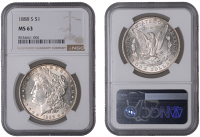 United States of America, Dollar, 1888s, San Francisco (KM 110). Lustrous, good extremely fine, rare [Graded by NGC...