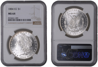 United States of America, Dollar, 1884cc, Carson City (KM 110). Lustrous, good extremely fine, scarce [Graded by NGC...