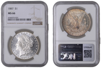 United States of America, Dollar, 1887, Philadelphia (KM 110). Prettily toned with deep prooflike fields on the...