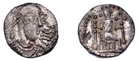 Early Anglo-Saxon Period, Sceatta, Secondary series, C ARIP variety, diademed and draped bust right, drapery...