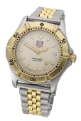 Tag Heuer. A stainless steel and gold plated automatic wristwatch, Ref. 665.706, 2000, Professional, circa...