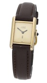Must de Cartier. A lady’s gold plated rectangular wristwatch, Tank, circa 1980.
Movement: manual winding.
Dial:...