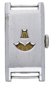 Swiss. A chromed nickel rectangular digital display wristwatch, circa 1930.
Movement: manual winding, 15...