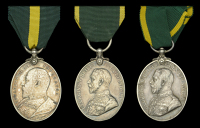 Territorial Force Efficiency Medal (3), E.VII.R. (106. Sjt: R. Owen. 6/Rl. Welsh Fus.); G.V.R. (2) (200072...