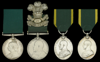 Volunteer Force Long Service Medal (2), V.R. (Ca-- - Williams, 3rd. VB R. Wel-h -us:) impressed naming, attempted...