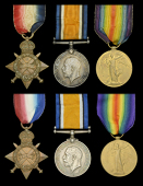 Three: Private J. E. Hewitt, Royal Welsh Fusiliers, who died of wounds on 17 March 1918
1914-15 Star (25417 Pte. J....