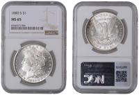 United States of America, Dollar, 1880s, San Francisco (KM 110). Lustrous and prooflike, mint state [Graded by NGC...