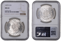 United States of America, Dollar, 1879s, San Francisco (KM 110). Lustrous, good extremely fine [Graded by NGC as MS...