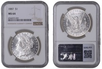 United States of America, Dollar, 1887, Philadelphia (KM 110). Lustrous, good extremely fine [Graded by NGC as MS...