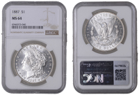 United States of America, Dollar, 1887, Philadelphia (KM 110). Lustrous, good extremely fine [Graded by NGC as MS...