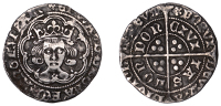 Edward IV (Second reign, 1471-1483), Groat, class XXI, London, mm. heraldic cinquefoil, rose on breast, large fleurs...