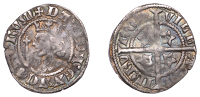 Scotland, David II, Sterling, class A, Edinburgh, small young bust with large sloping shoulders, saltire stops, rev....