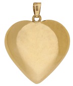 A heart pendant, 1978, of plain polished three-dimensional form, maker’s mark for P. Gunnar Tägt, Swedish assay...