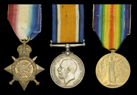 Three: Private M. J. Underwood, Rifle Brigade, who was wounded in action on the Western Front in 1916

1914 Star...