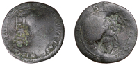 Malta, Jean-Paul Lascaris Castellar (1636-57), 2 Tarí with countermarks (3), viz. head of John the Baptist, crowned...