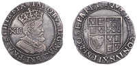 James I (1603-1625), Third coinage, Shilling, sixth bust, mm. rose, bird-headed harp, no stops on rev., 5.44g/7h...