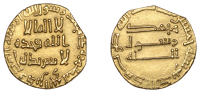 Islamic issues, ABBASID, temp. Al-Mansur. Dinar, no mint name, 150h, 4.27g/10h (Album 212; Bernardi 51). Clipped,...