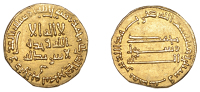 Islamic issues, ABBASID, temp. Al-Mahdi. Dinar, no mint name, 163h, 4.19g/10h (Album 214; Bernardi 51). Very fine or...